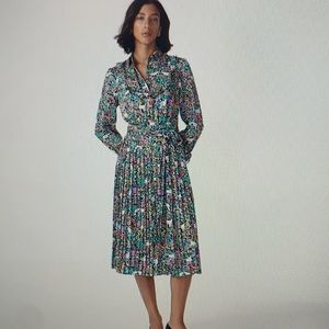 J Crew pleated midi dress in grazing goats size 6